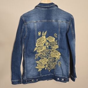 LuLaRoe Embroidered Floral Jean Jacket